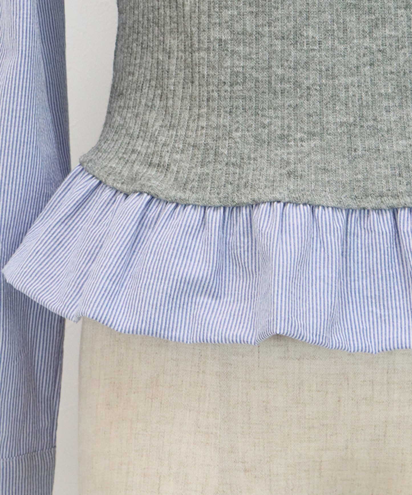 【早割5％OFF】ボウタイシャツドッキングカットソー