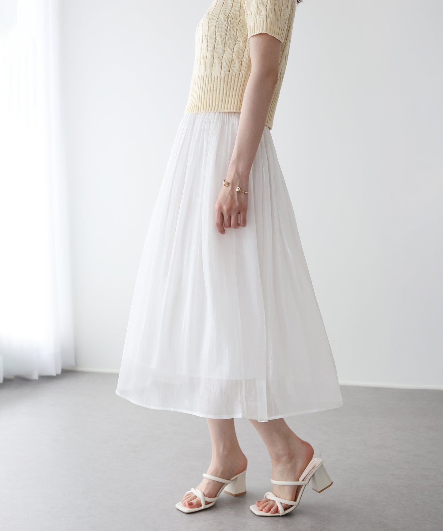 【早割5％OFF】シアーサテンスカート