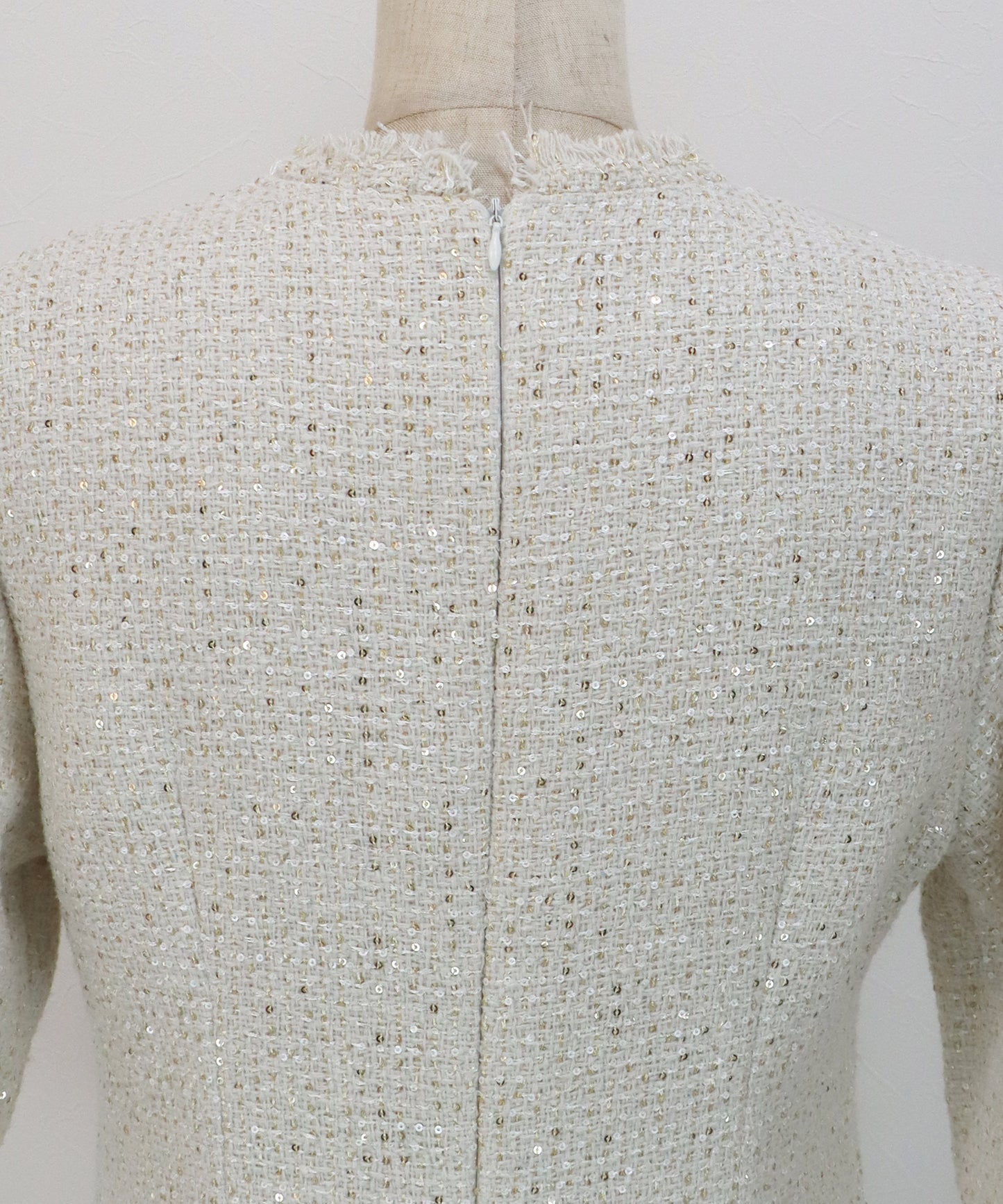 ラメツイードワンピース 卒業式 入学式 結婚式 成人式 二次会 同窓会 セレモニー パーティードレス