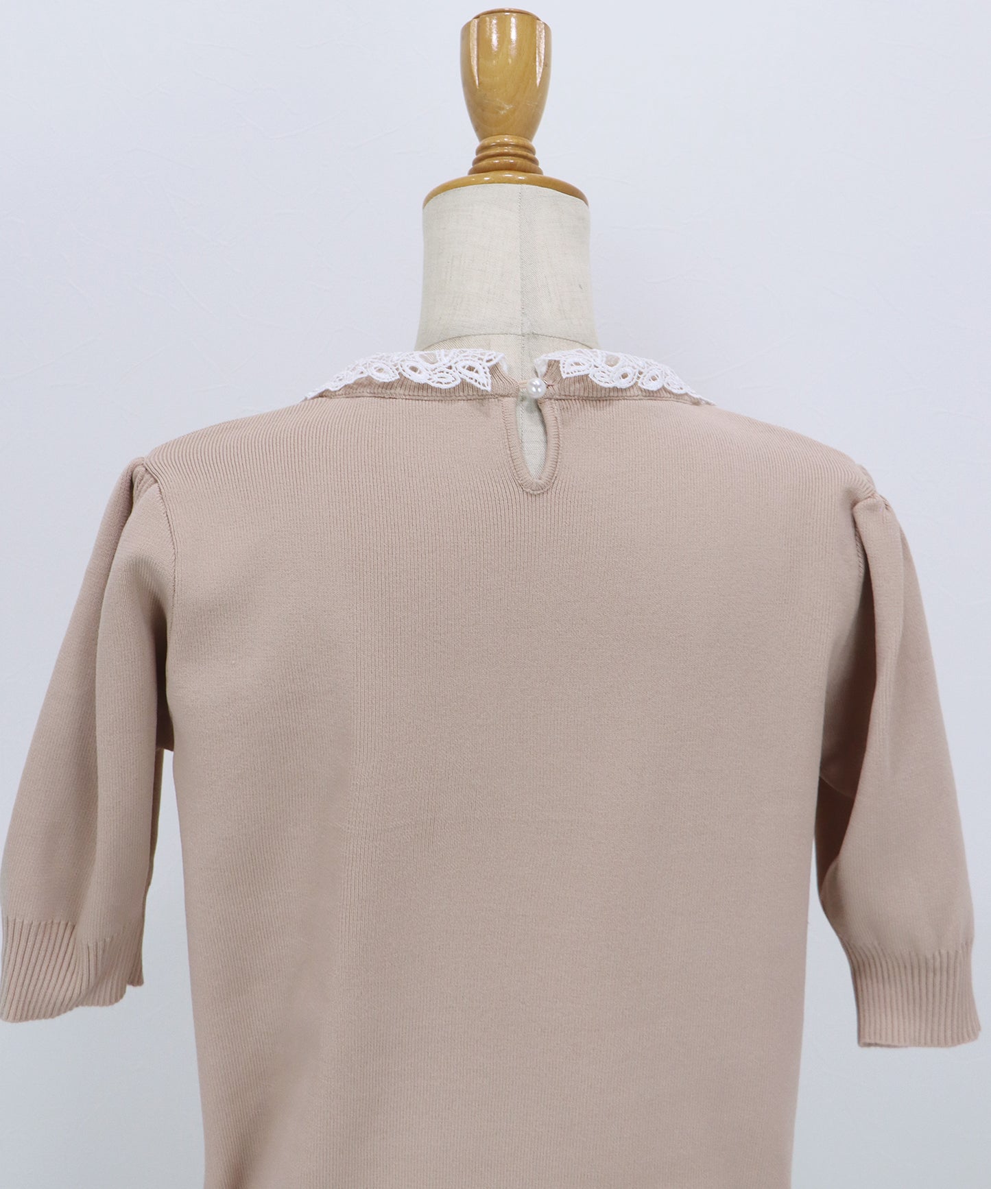 レース襟ドッキングニット
