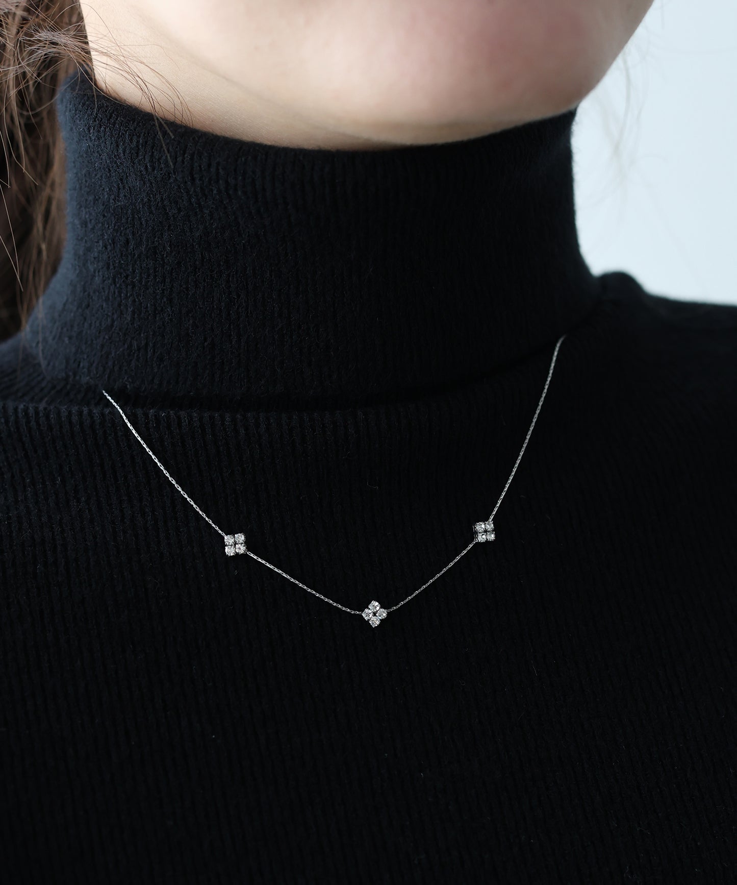 【早割5％OFF】トリプルビジューネックレス / サージカルステンレス【メール便】