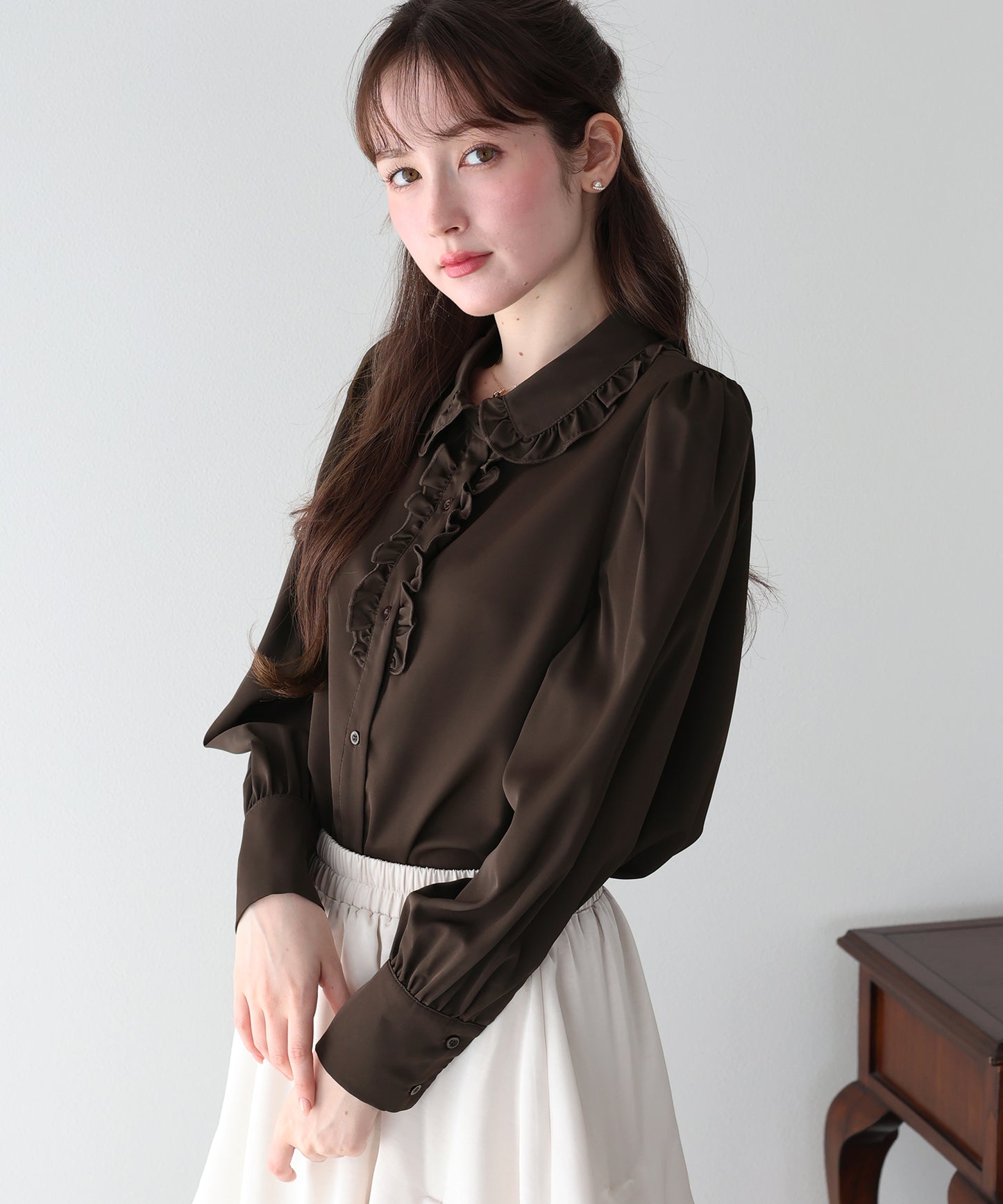 【早割5％OFF】フロントフリルブラウス【メール便】