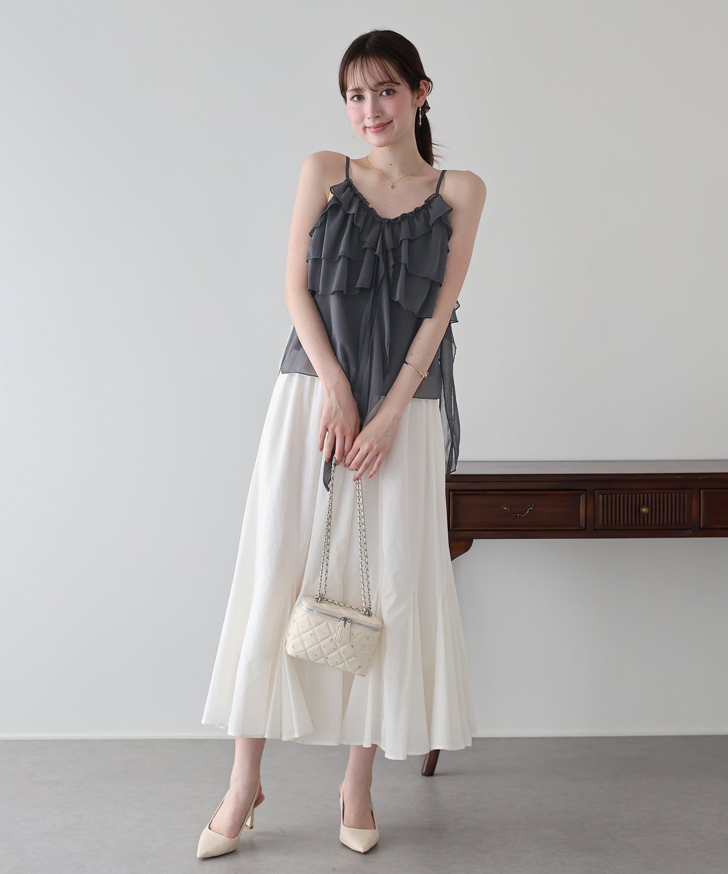 【早割5％OFF】シフォンティアードキャミソール【メール便】
