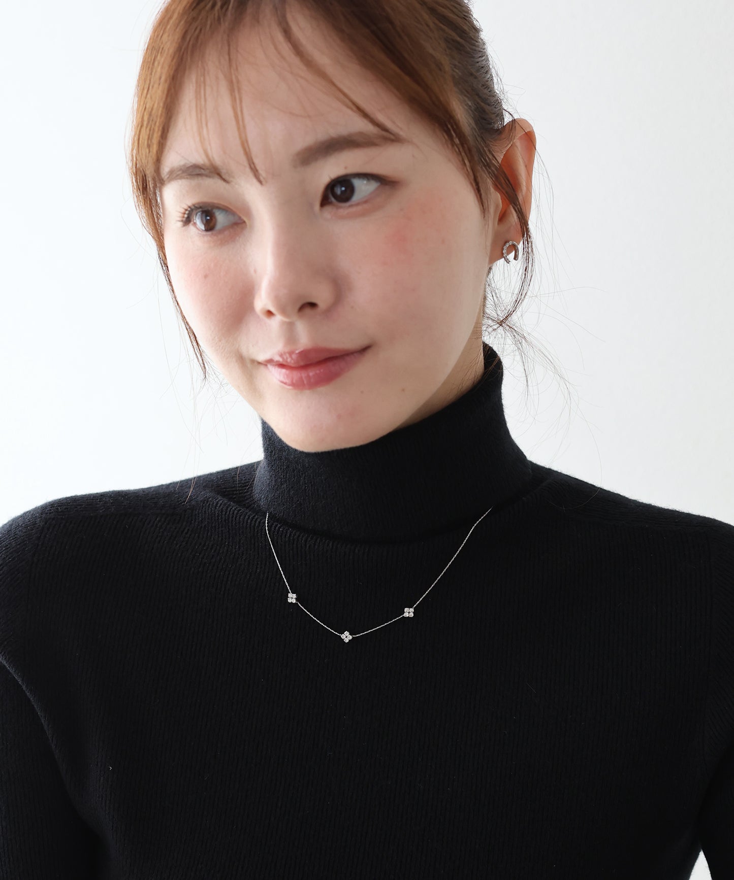 【早割5％OFF】トリプルビジューネックレス / サージカルステンレス【メール便】
