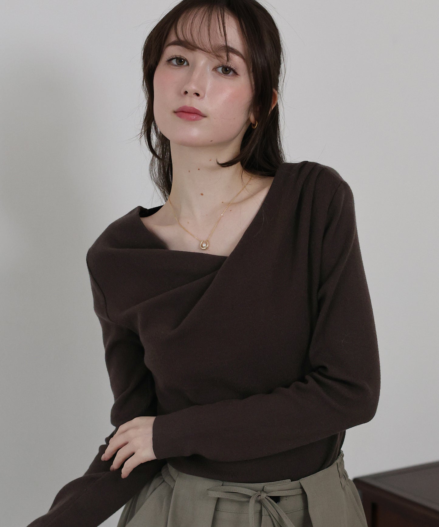 ドレープネックニット【ネコポス】