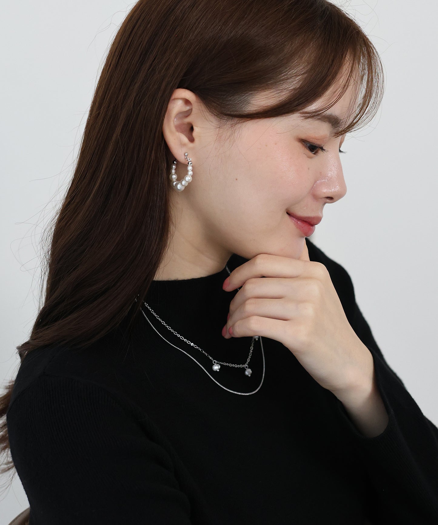 【早割5％OFF】パールフープピアス / ニッケルフリー【ネコポス】