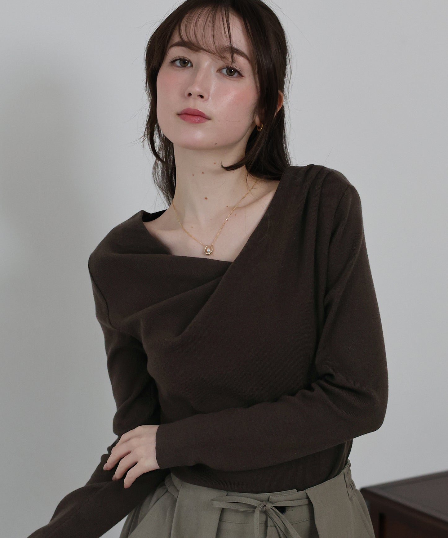 【早割5％OFF】ドレープネックニット【ネコポス】