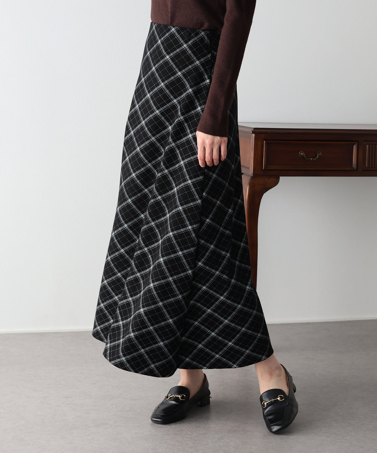 【早割5％OFF】バイアスチェックスカート