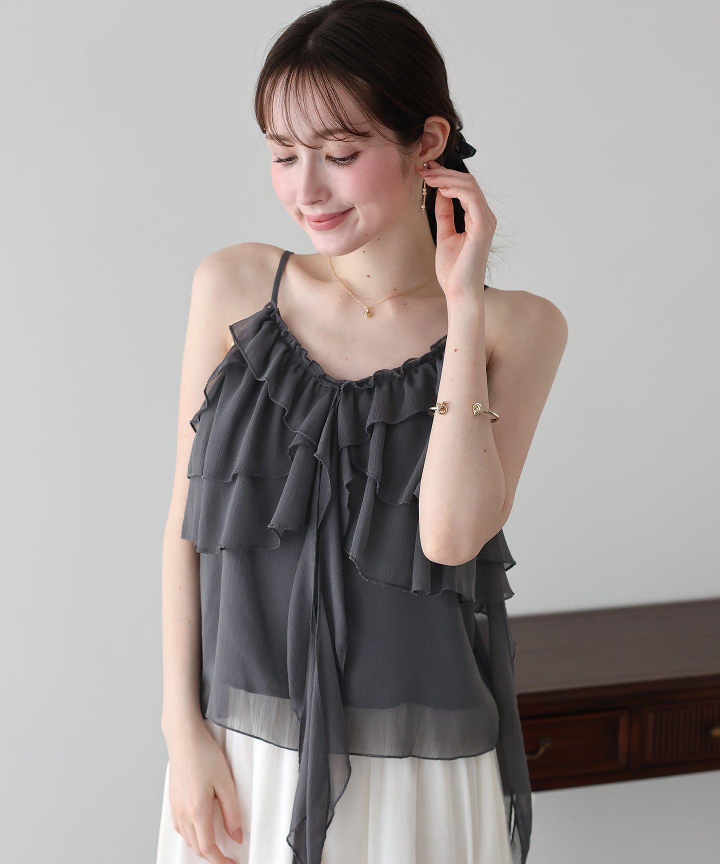 【早割5％OFF】シフォンティアードキャミソール【メール便】