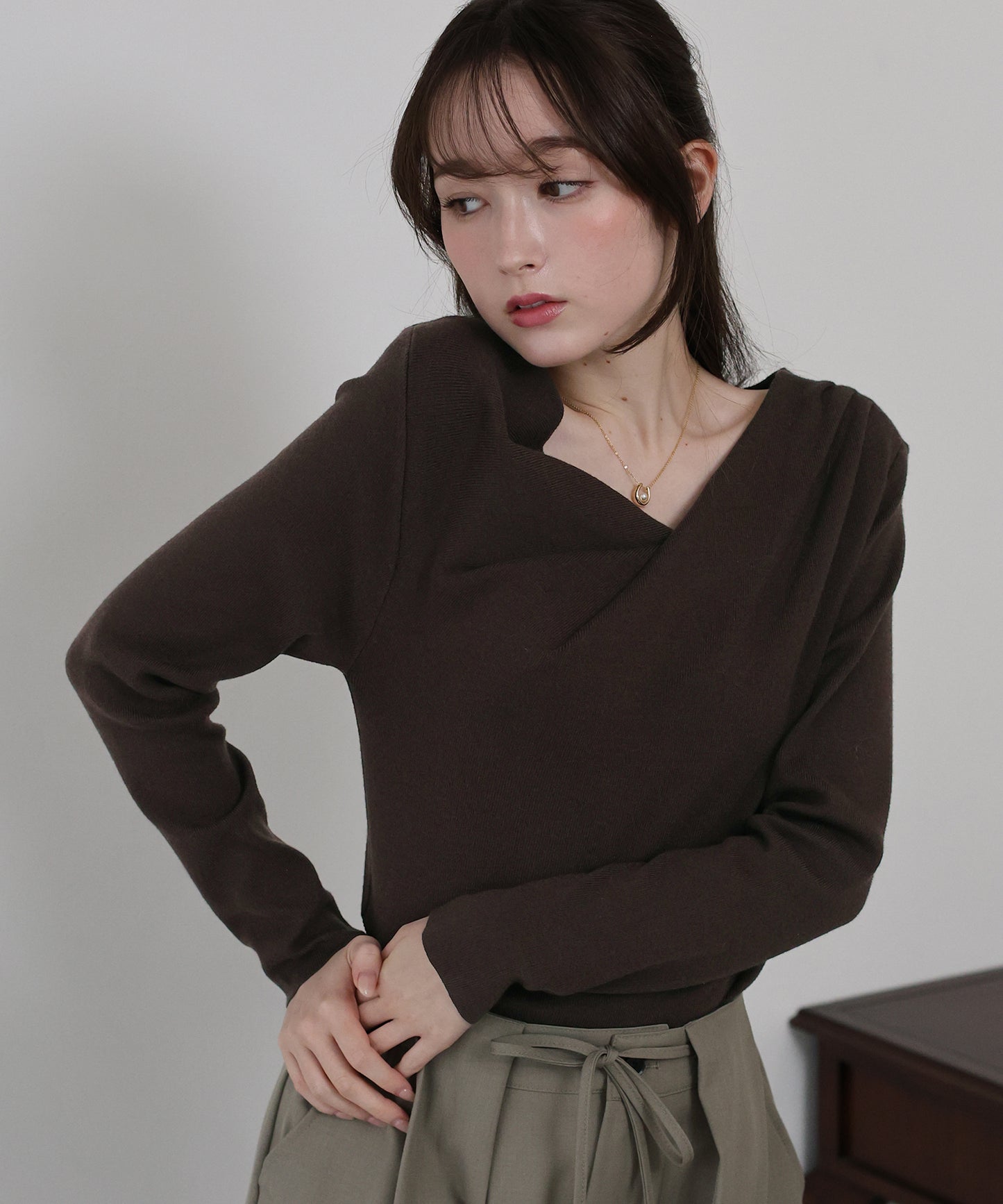 ドレープネックニット【ネコポス】