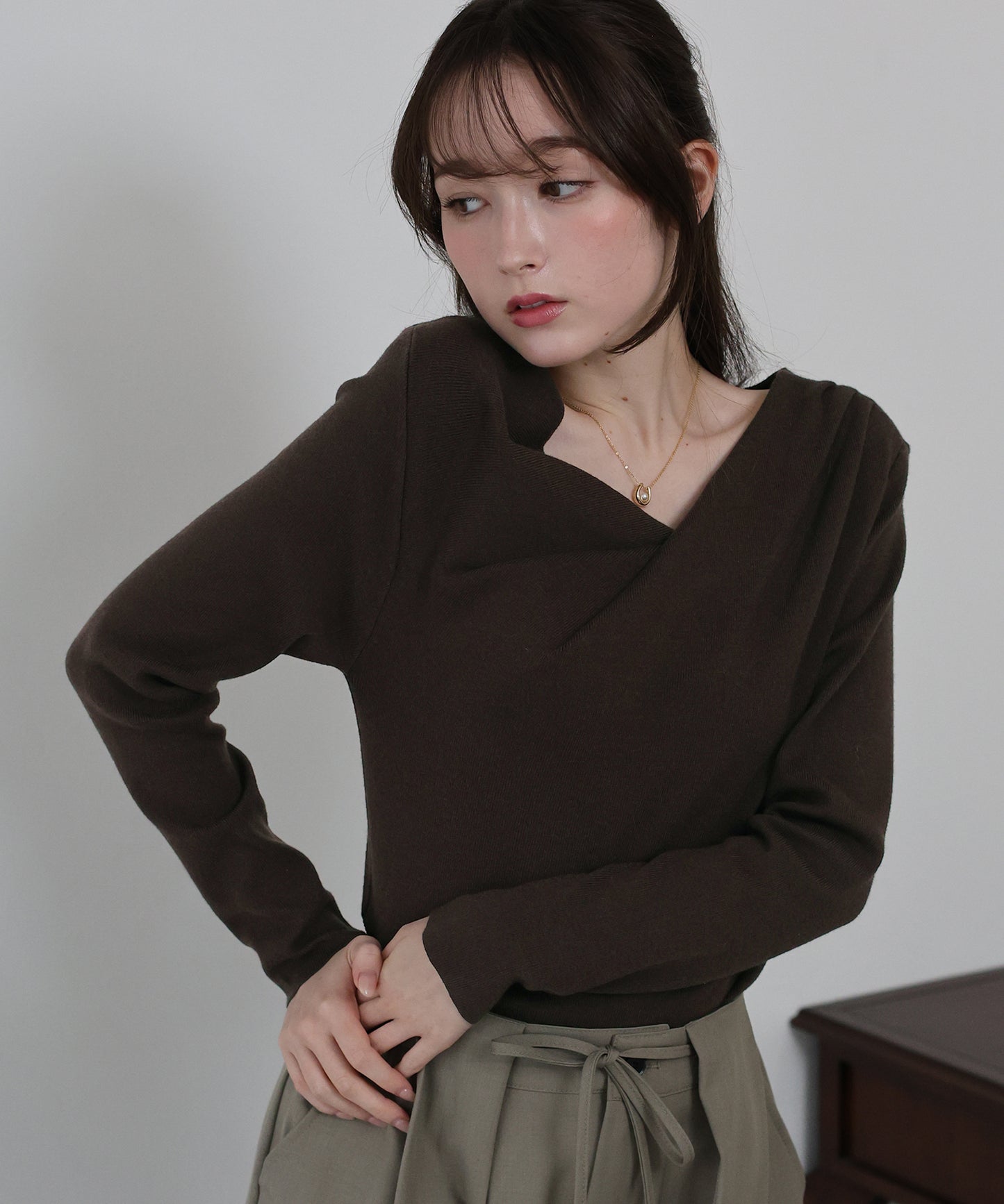 【早割5％OFF】ドレープネックニット【ネコポス】