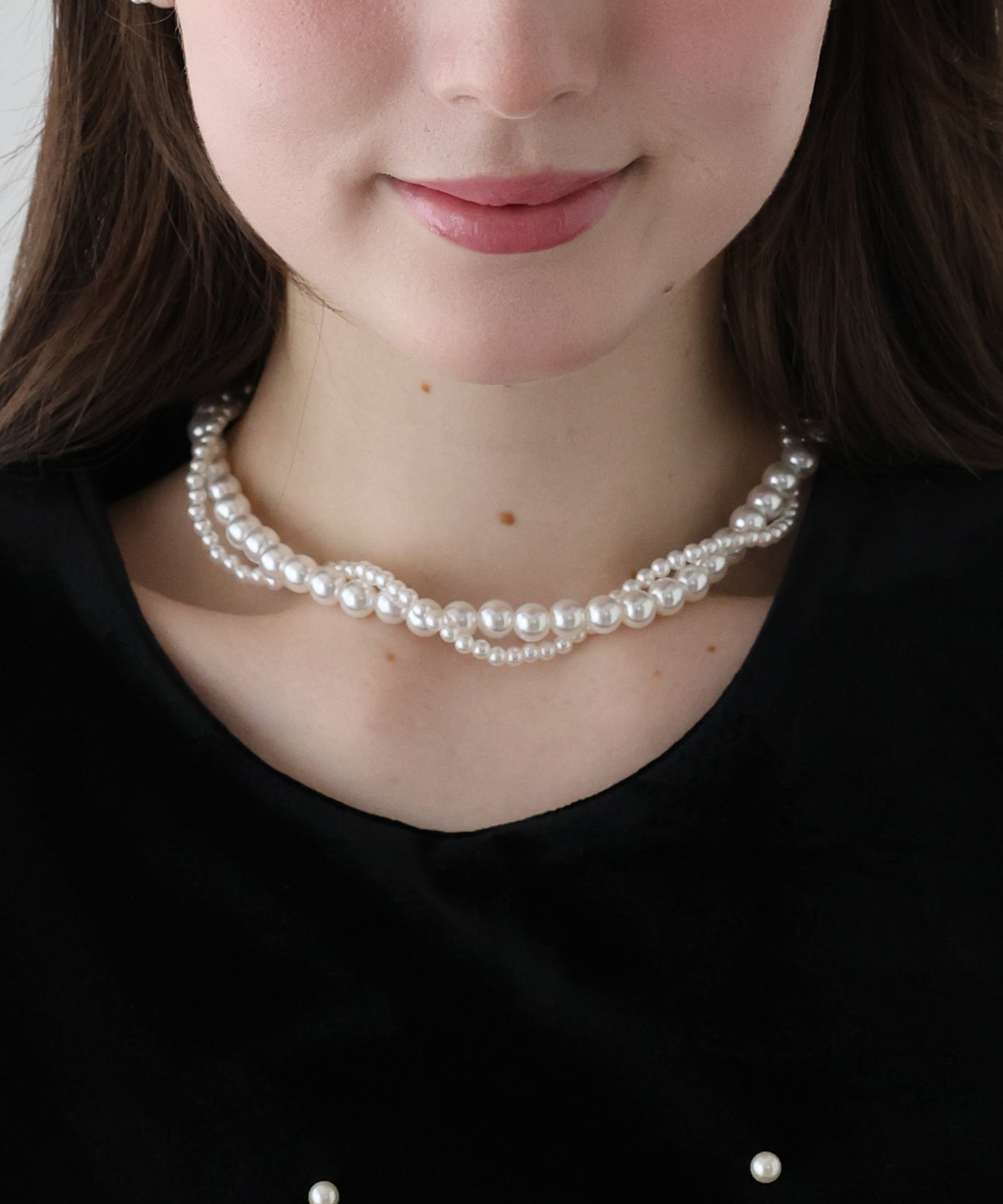 【早割5％OFF】ツイストパールネックレス【ネコポス】