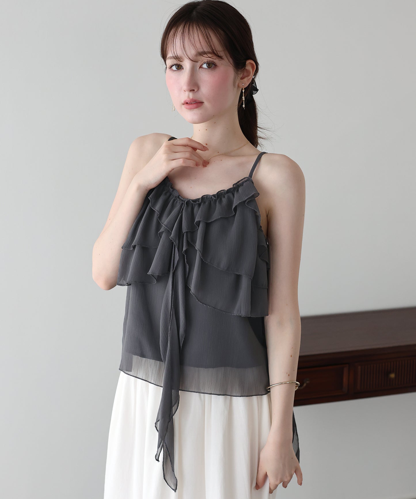 【早割5％OFF】シフォンティアードキャミソール【メール便】