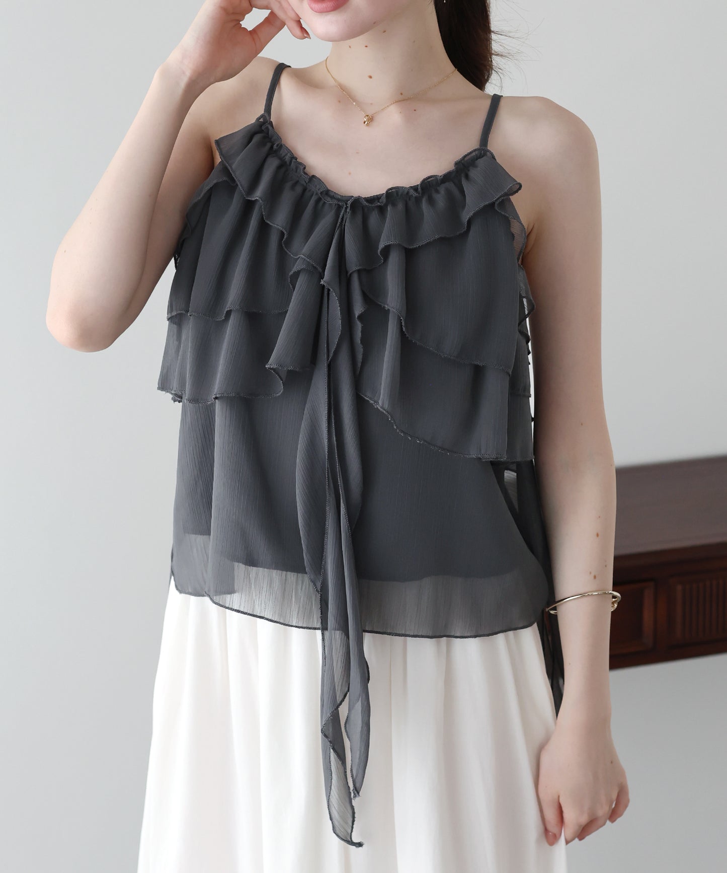 【早割5％OFF】シフォンティアードキャミソール【メール便】