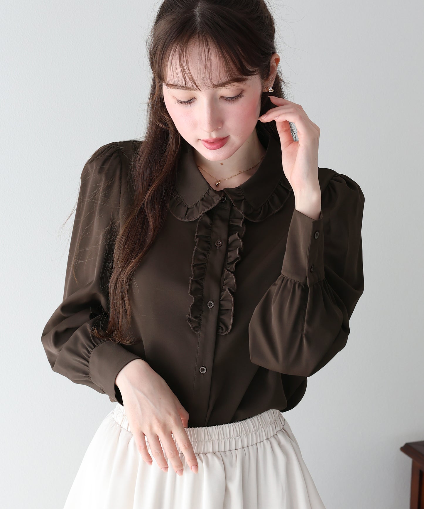 【早割5％OFF】フロントフリルブラウス【メール便】