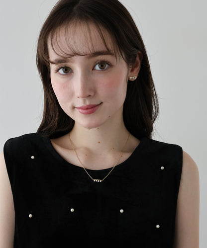 【早割5％OFF】パールビジューバーネックレス / ニッケルフリー【ネコポス】