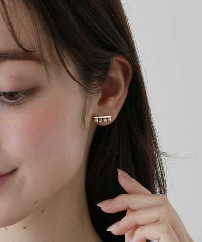 【早割5％OFF】パールビジューバーピアス / ニッケルフリー【ネコポス】