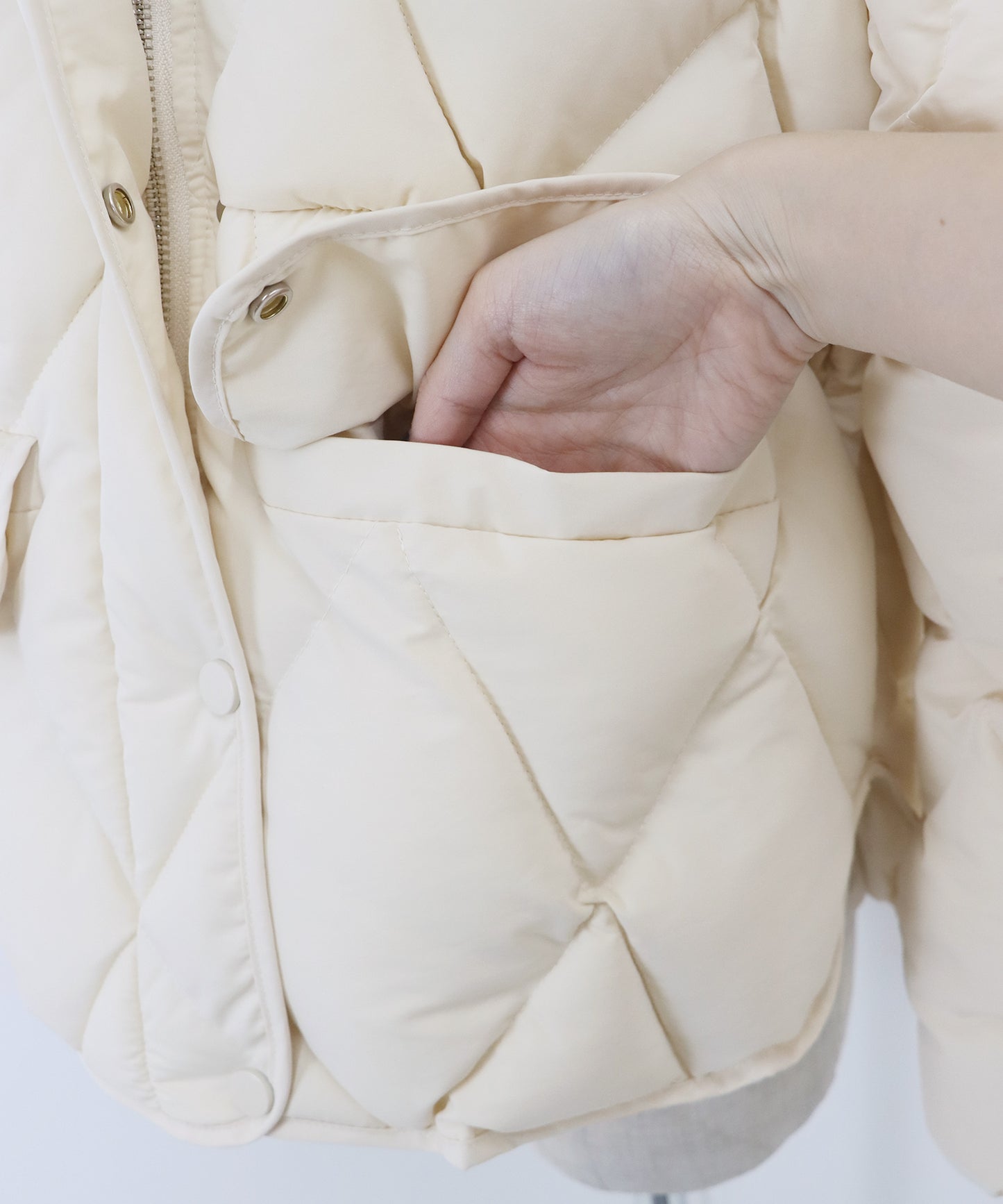 ファー襟キルティングジャケット