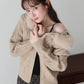 【早割5％OFF】ファーフードケーブルニットパーカー