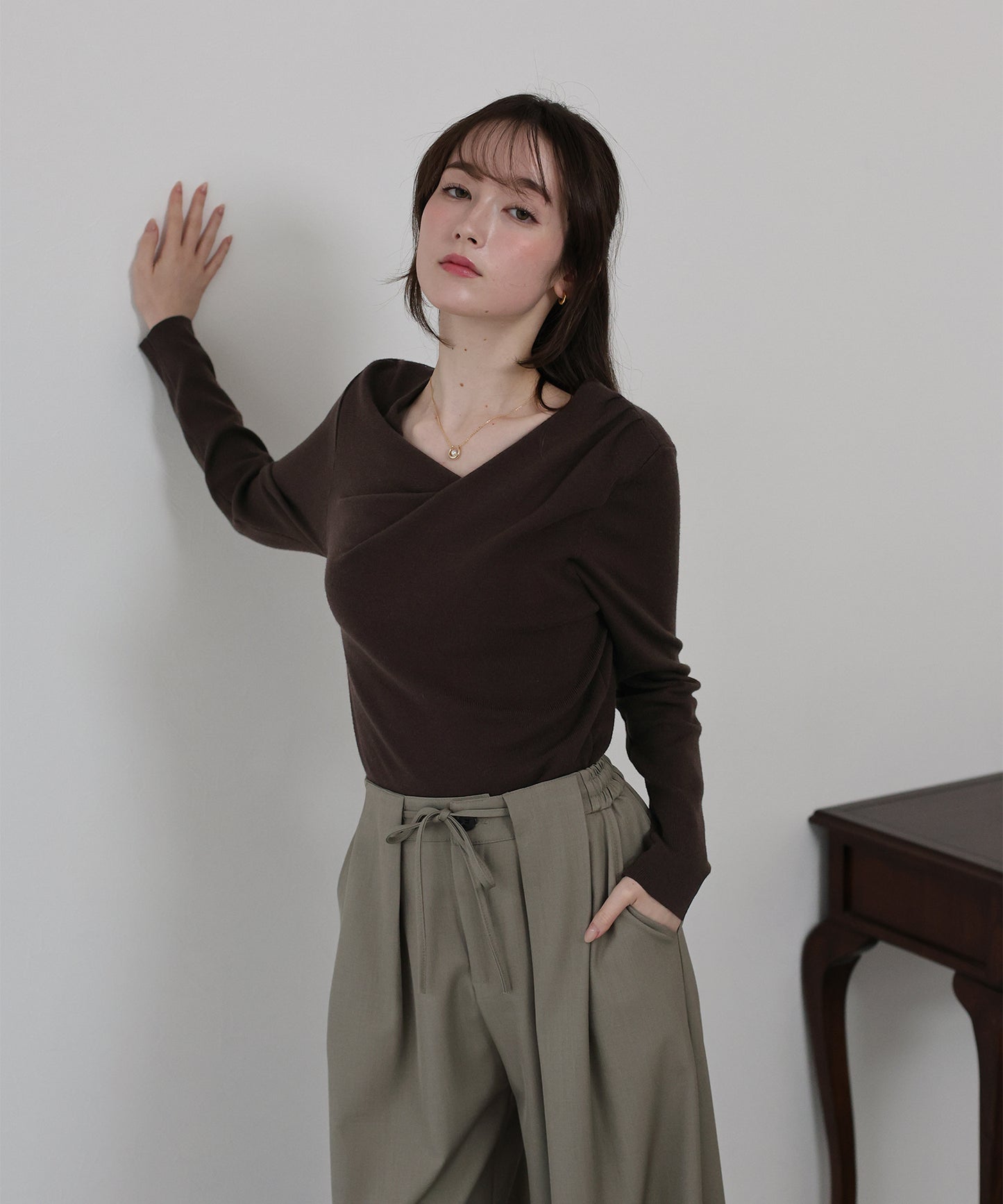 ドレープネックニット【ネコポス】