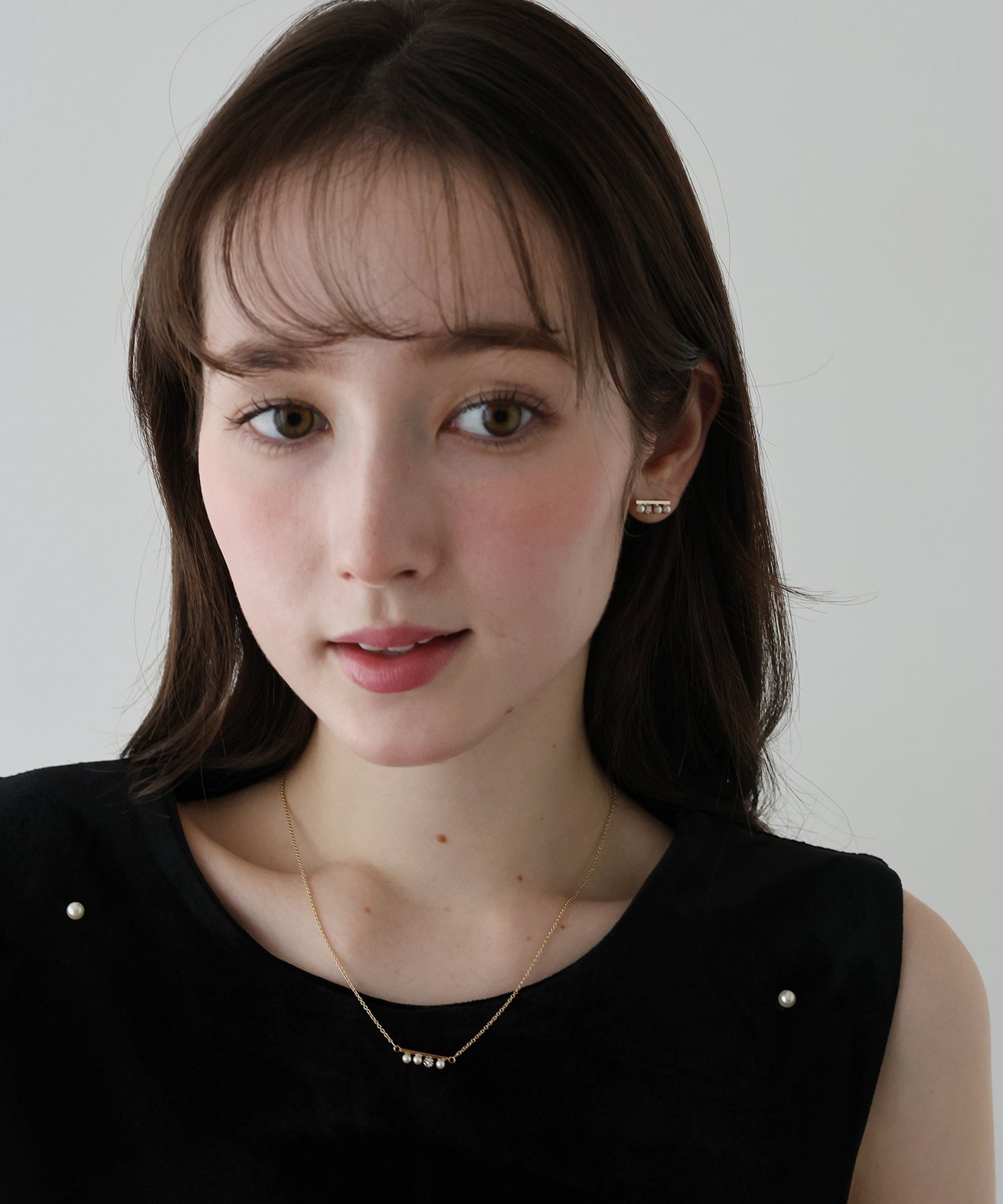 【早割5％OFF】パールビジューバーピアス / ニッケルフリー【ネコポス】