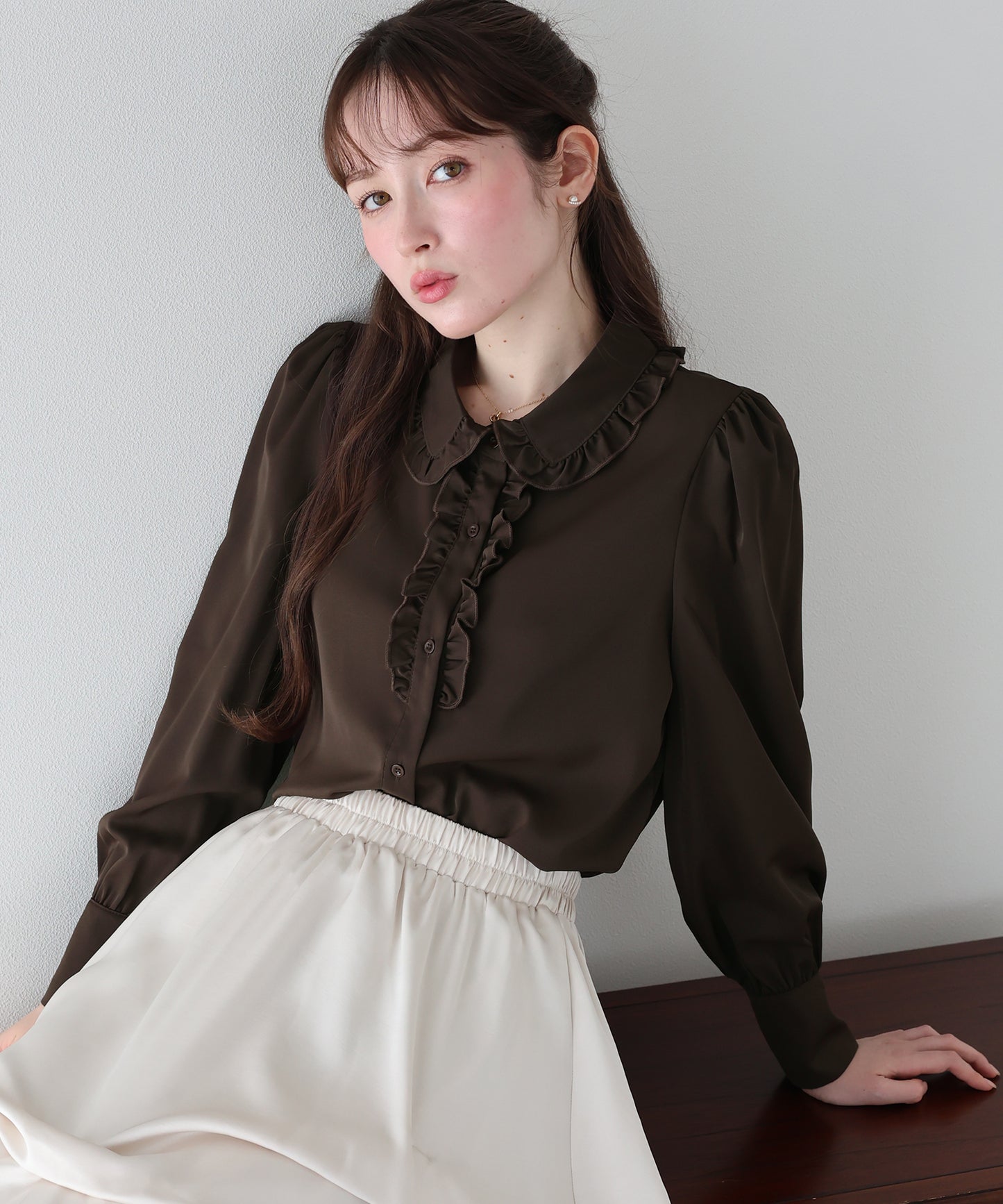 【早割5％OFF】フロントフリルブラウス【メール便】