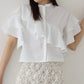 【新商品限定5％OFF（木）】[J by blue] 半袖フリルシャツ