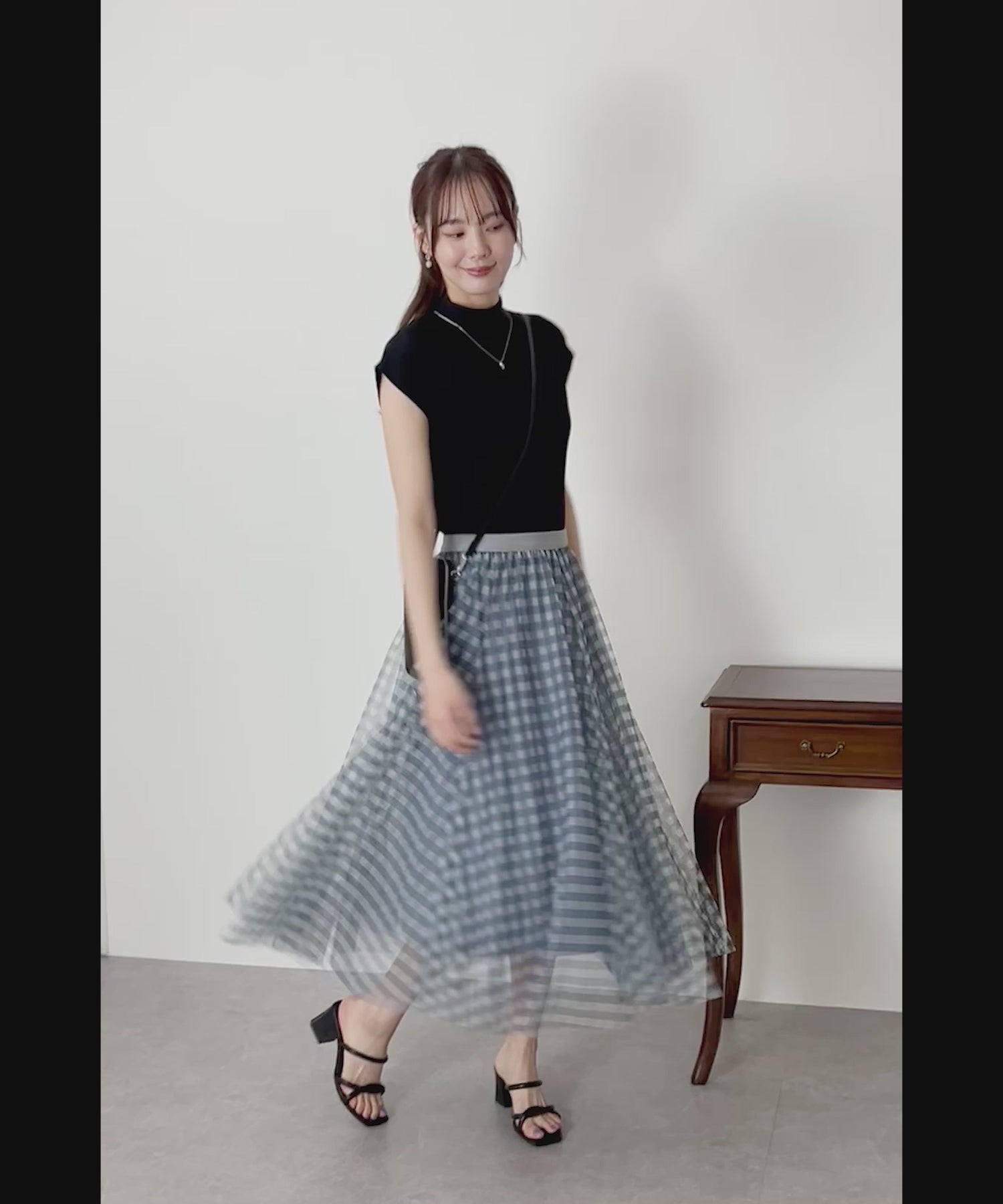 BLUELABELCRESTBRIDGE現行商品チェックチュールスカート BLUE LABEL CRESTBRIDGE スカート クレストブリッジチェックライト