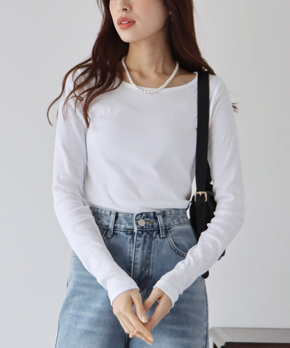 【SALE】長袖カラーロンT カットソー プルオーバー【ネコポス】