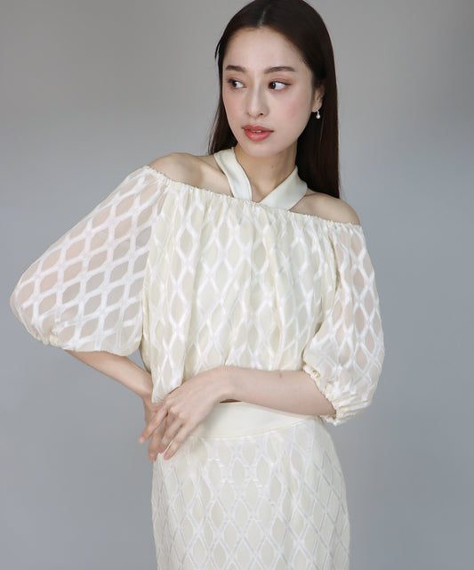 【SALE】日本製  シフォンジャガードマーメイドセットアップ