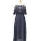 【TIME SALE】刺繍レース切り替えプリーツスカート袖付きロング丈ドレス